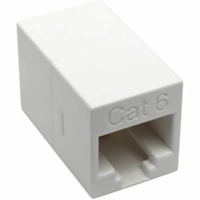 Tripp Lite by Eaton Cat6 Straight-Through Modular Compact In-Line Coupler (RJ45 F/F), White, TAA - 1 x RJ-45 Network Female - 1 x RJ-45 Network Female - Gold Contact - White 