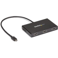 StarTech.com 3-Port USB-C Multi-Monitor Adapter, Type-C to 3x HDMI MST Hub, Triple 1080p HDMI Laptop Display Extender / Splitter, Windows - USB Type-C Multi-Monitor adapter drives triple 1080p 60Hz or dual 4K 30Hz HDMI displays in extended or mirrored mode; DP 1.2/HBR2/MST Hub; TB3/TB4/USB4 Compatib