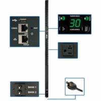 Tripp Lite by Eaton PDUMNV30LX 2.9kW Single-Phase Monitored PDU - Monitored - NEMA L5-30P - 24 x NEMA 5-15/20R - 120 V AC - Network (RJ-45) - 0U - Vertical - Rack-mountable 