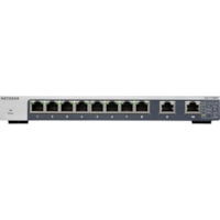 Commutateur Ethernet GS110MX 8 Ports Netgear - 8 Ports - 2 Couche supportée - Paire torsadée - Montable en rack, Fixation au mur, Bureau - À vie Garantie limitée