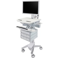 Ergotron StyleView Cart with HD Pivot, 7 Drawers (1+3x2) - 7 Drawer - 16.78 kg Capacity - 4 Casters - 4" (101.60 mm) Caster Size - Plastic, Zinc Plated Steel, Aluminum