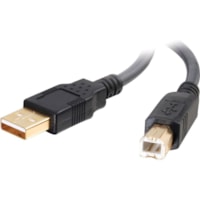 C2G Ultima Series 16.4ft USB A to USB B Cable - USB A to B Cable - USB 2.0 - Black - M/M - Type A Male USB - Type B Male USB - 5m - Charcoal