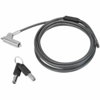 Targus DEFCON N-KL Mini Keyed Cable Lock  - 6 ft Cable - Keyed Lock - Black, Silver - Vinyl, Galvanized Steel - For Notebook, Tablet, Projector, Monitor