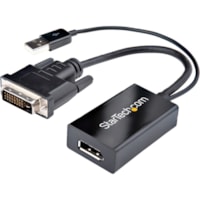 StarTech.com DVI to DisplayPort Adapter with USB Power - DVI-D to DP Video Adapter - DVI to DisplayPort Converter - 1920 x 1200 - Use this DVI to DisplayPort converter to connect your DVI computer to a DP monitor or projector - DVI-D to DP - DVI-D converter video adapter - Convert DVI to DisplayPort