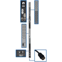 Tripp Lite by Eaton PDU3EVN6H50B 48-Outlet PDU - Monitored - Hubbell CS8365C - 6 x IEC 60320 C19, 42 x IEC 60320 C13 - 230 V AC - 0U - Vertical - Rack-mountable 