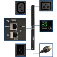 Tripp Lite by Eaton PDUMNV20HV2LX 20-Outlet PDU - Monitored - NEMA L6-20P, IEC 60320 C20 - 2 x IEC 60320 C19, 18 x IEC 60320 C13 - 230 V AC - 0U - Vertical - Rack-mountable 