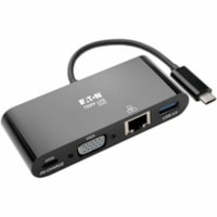 Station d'accueil U444-06N-VGUB-C USB Type C pour Notebook/Tablette PC/ PC de bureau/Smartphone - 60 W - Tripp Lite by Eaton - pour Notebook/Tablette PC/ PC de bureau/Smartphone - 60 W - USB Type C - 2 x Ports USB - 2 xUSB 3.0 - Réseasu (RJ-45) - VGA - Thunderbolt - Filaire