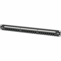 Tripp Lite by Eaton N052-P24 24-Port 1U Rack-Mount Cat5e Patch Panel - PoE+ Compliant - 24 Port(s) - 24 x RJ-45 - 1U High - Black - 19" Wide - Rack-mountable 