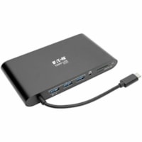 Tripp Lite by Eaton U442-DOCK1-B Docking Station - for Notebook/Tablet PC/Desktop PC/Smartphone - 60 W - USB Type C - 4 x USB Ports - 3 x USB 3.0 - Network (RJ-45) - HDMI - VGA - Mini DisplayPort - Audio Line Out - Thunderbolt - Wired