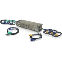 Boîtier de commutation KVM MiniView GCS1744 IOGEAR - 4 Ordinateur(s) - 1 Utilisateur(s) local - VGA, SVGA - 2048 x 1536