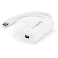 StarTech.com - USB-C to Mini DisplayPort Adapter - 4K 60Hz - White - USB Type-C to Mini DP Adapter - Thunderbolt 3 Compatible - USBC to Mini DisplayPort Adapter supports 4K resolutions - Reversible USBC connects easily to your Thunderbolt 3 device - USB-C to mDP adapter design fits perfectly in your