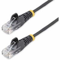 StarTech.com 10ft CAT6 Cable - Slim CAT6 Patch Cord - Black Snagless RJ45 Connectors - Gigabit Ethernet Cable - 28 AWG - LSZH (N6PAT10BKS) - Slim CAT6 cable is 36% thinner than a standard CAT 6 network cable - Patch cable is tested to comply with Category 6 requirements - Snagless connectors provide