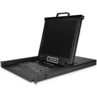 StarTech.com Console pour LCD de rack RKCONS1708K - 8 Ordinateur(s) - 17 po LCD - SXGA - 1280 x 1024 - 2 x PS/2 Port - 2 x USB - 1 x VGA - 8 - Clavier - Pavé tactile - 120 V AC, 230 V AC Tension d'entrée - 1U Haut - PC - Acier - Noir