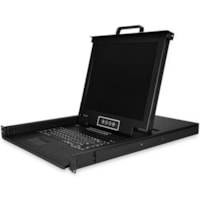 StarTech.com Console pour LCD de rack RKCONS1716K - 16 Ordinateur(s) - 17 po LCD - SXGA - 1280 x 1024 - 2 x PS/2 Port - 2 x USB - 1 x VGA - 16 - Clavier - Pavé tactile - 120 V AC, 230 V AC Tension d'entrée - 1U Haut - PC - Acier - Noir