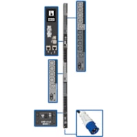 Tripp Lite by Eaton PDU3EVSR6G60 30-Outlet PDU - Switched - IEC 60309 60A BLUE (3P+E) - 6 x IEC 60320 C19, 24 x IEC 60320 C13 - 230 V AC - 0U - Vertical - Rack-mountable 