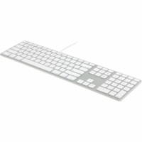 Matias Wired Aluminum Keyboard for Mac - Silver - Cable Connectivity - USB Type C, USB Type A Interface - Dial Hot Key(s) - Mac OS X 10.6.8 Snow Leopard - Notebook, Flash Drive - Mac - Scissors Keyswitch - Silver