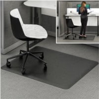 Tapis rotège-sol Sit?Stand pour Sol dur, Tapis Deflecto - Sol dur, Tapis - longueur de tapis 60po (1524 mm) x largeur de tapis 46po (1168.40 mm) - Rectangulaire - Noir - 1 chaque