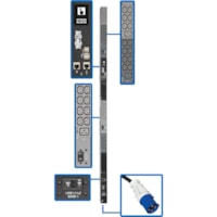 Tripp Lite by Eaton PDU3EVN10G60B 48-Outlet PDU - Monitored - IEC 60309 60A BLUE (3P+E) - 6 x IEC 60320 C19, 42 x IEC 60320 C13 - 230 V AC - Network (RJ-45) - 0U - Vertical - Rack-mountable 