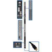 Tripp Lite by Eaton PDU3EVN6L1530B 48-Outlet PDU - Monitored - NEMA L15-30P - 6 x IEC 60320 C19, 42 x IEC 60320 C13 - 230 V AC - Network (RJ-45) - 0U - Vertical - Rack-mountable 