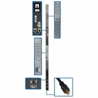 Tripp Lite by Eaton PDU3EVN6L2130 45-Outlet PDU - Monitored - NEMA L21-30P - 6 x IEC 60320 C19, 36 x IEC 60320 C13, 3 x NEMA 5-15/20R - 230 V AC - Network (RJ-45) - 0U - Vertical - Rack-mountable 