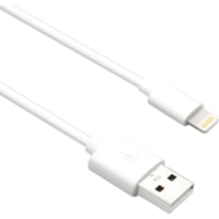 Axiom Lightning to USB-A M/M Adapter Cable - White 3ft - 3 ft Lightning/USB Data Transfer Cable for iPhone, iPad, iPod, iPad Air, iPad mini, iPad Pro, iPod nano, iPod touch, Bluetooth Speaker, Computer, Wall Charger - First End: 1 x USB 2.0 Type A - Male - Second End: 1 x Lightning - Male - MFI - Wh