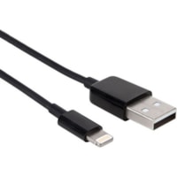 Axiom Lightning to USB-A M/M Adapter Cable - Black 6ft - 6 ft Lightning/USB Data Transfer Cable for iPhone, iPad, iPod, Computer, iPad Pro, iPad Air, iPad mini, iPod touch, iPod nano, Bluetooth Speaker, Wall Charger - First End: 1 x USB 2.0 Type A - Male - Second End: 1 x Lightning - Male - MFI - Bl