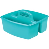 Storex Teal Large Caddy - 3 Compartment(s) - 6.4" (161.93 mm) Height x 13" (330.20 mm) Width x 11" (279.40 mm) Depth - Teal - Plastic - 1 Each