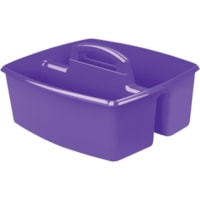 Storex Large Caddy - 3 Compartment(s) - 6.4" (161.93 mm) Height x 13" (330.20 mm) Width x 11" (279.40 mm) Depth - Purple - Plastic - 1 Each