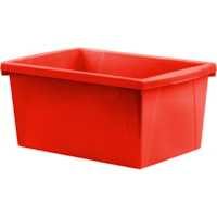 Storex 5.5 Gallon Storage Bins,Red - Internal Dimensions: 14" (355.60 mm) Length - External Dimensions: 16.8" Length x 11.9" Width x 8.3" Height - 5.50 gal (20819.764812 mL) - Media Size Supported: Legal, Letter - Plastic - Red - For Supplies, Paper, Workbook, Classroom Supplies - 1 Each