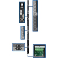 Tripp Lite by Eaton PDU3XEVSRHWB 30-Outlet PDU - Switched - Hardwired - 6 x IEC 60320 C19, 24 x IEC 60320 C13 - 380 V AC, 400 V AC, 415 V AC - 0U - Vertical - Rack-mountable 