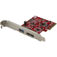 StarTech.com 2 Port USB 3.1 (10Gbps) + eSATA PCI Express Card - 1x USB-A + 1x eSATA - USB3.1 PCIe Card eSATA Card - USB3.1 Expansion Card - Add one USB 3.1 (10Gbps) port and one eSATA (6Gbps) port to your computer, through a single PCI Express slot - 2 Port USB 3.1 (10Gbps) and eSATA PCIe Card - 1x 