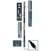 Tripp Lite by Eaton Unité de distribution d'alimentation PDU3EVSR10L2130 - Switched - NEMA L21-30P - 24 x IEC 60320 C13, 6 x IEC 60320 C19 - 230 V AC - Réseasu (RJ-45) - 0U - Vertical - Montable en rack