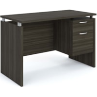 Heartwood Mira Desk - 2-Drawer - x 48" (1219.20 mm) x 24" (609.60 mm) x 29" (736.60 mm) - 2 x Box, File Drawer(s) - Single Pedestal - Finish: Gray Dusk