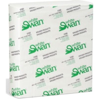 Serviette de nettoyage White Swan - 1 Pli - Enchevêtré - largeur de 9 po (228,60 mm) x longueur de 9,50 po (241,30 mm) - Blanc - 4008 / Carton