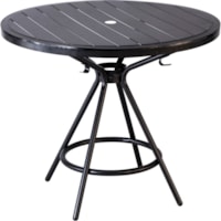 Safco CoGo Steel Indoor/Outdoor Steel Table - Round Top - 36.3" (920.75 mm) Table Top Diameter - 30" (762 mm) Height x 36.3" (920.75 mm) Width - Black - Metal Top Material - 1 Each