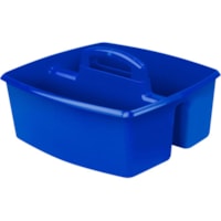 Caddie de rangement - De table Storex - hauteur de 6,4 po (161,93 mm) x largeur de 11 po (279,40 mm)longueur de 13 po (330,20 mm) - De table - Bleu - Plastique - 1 chaque