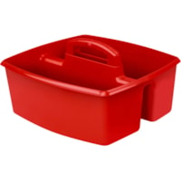 Caddie de rangement - De table Storex - hauteur de 6,4 po (161,93 mm) x largeur de 11 po (279,40 mm)longueur de 13 po (330,20 mm) - De table - Rouge - Plastique - 1 chaque