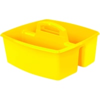 Caddie de rangement - De table Storex - hauteur de 6,4 po (161,93 mm) x largeur de 11 po (279,40 mm)longueur de 13 po (330,20 mm) - De table - Jaune - Plastique - 1 chaque