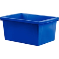 Storex 5.5 Gallon Storage Bins, Blue - Internal Dimensions: 14" (355.60 mm) Length - External Dimensions: 16.8" Length x 11.9" Width x 8.3" Height - 5.50 gal (20819.764812 mL) - Media Size Supported: Legal, Letter - Plastic - Blue - For Supplies, Paper, Workbook, Classroom Supplies - 1 Each