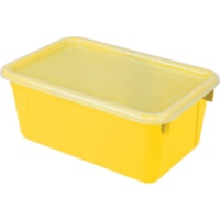 Storex Clear Lid Small Cubby Bin - 5.1" (129.54 mm) Height x 7.8" (198.12 mm) Width12.2" (309.88 mm) Length - Yellow - Plastic - 1 Each