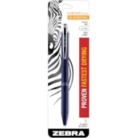 Stylo gel Sarasa Zebra - 0,7 mm (0,03 po) Pointe de stylo - Rechargeable - Rétractable - Ink Noir - A base de gel - Barrel Marine Laiton - 1 chaque