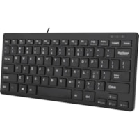 Adesso SlimTouch Mini Keyboard - Cable Connectivity - USB Interface - 78 Key(s) - English (US) - QWERTY Layout - Desktop Computer, Notebook - Windows - Membrane Keyswitch - Black