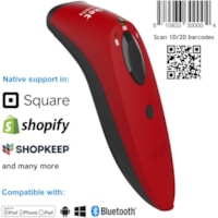 Scanner de code à barre SocketScan S740 Handheld - Sans fil Connectivité - Rouge Socket Mobile - Sans fil Connectivité - 1D, 2D - Imager - Bluetooth - Rouge