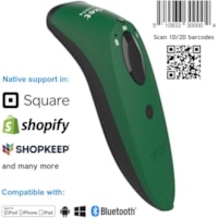 Socket Mobile SocketScan® S740, Universal Barcode Scanner, Green - Wireless Connectivity - 1D, 2D - Imager - Bluetooth - Green