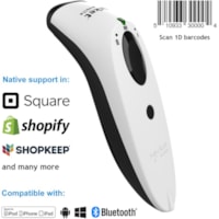 Scanner de code à barre SocketScan S730 Handheld - Sans fil Connectivité - Blanc Socket Mobile - Sans fil Connectivité - 1D - Laser - Bluetooth - Blanc