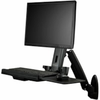 StarTech.com Wall Mount Workstation, Full Motion Standing Desk, Ergonomic Height Adjustable Monitor & Keyboard Tray Arm, For VESA Display - Ergonomic wall-mount workstation - Up to 17lb VESA monitor (incl ultrawide) - Foldable wall mounted standing desk - Articulating height adjustable arm for monit