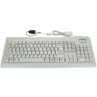 Seal Shield Silver Seal Glow Waterproof Keyboard Long Cable - Cable Connectivity - USB Interface - English (US) - QWERTY Layout - White