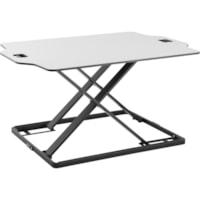 Amer Mounts Ultra Slim Height Adjustable Standing Desk- White Finish - 10 kg Load Capacity - 15.70" (398.78 mm) Height x 21.30" (541.02 mm) Width - Desktop - Steel, Board, Plastic, Iron - White