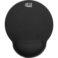 Adesso Memory Foam Mouse Pad with Wrist Rest - 0.90" (22.86 mm) x 9.70" (246.38 mm) x 7.70" (195.58 mm) Dimension - Black - Memory Foam, Polyurethane, Fiber, Rubber - Anti-slip