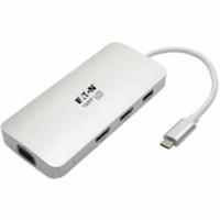 Station d'accueil U442-DOCK12-S USB Type C pour Notebook/Tablette PC/ PC de bureau/Smartphone - 60 W - Argenté Tripp Lite by Eaton - pour Notebook/Tablette PC/ PC de bureau/Smartphone - 60 W - USB Type C - 2 x Ports USB - 1 xUSB 3.0 - USB Type-C - 2 x Ports HDMI - HDMI - VGA - Argenté 